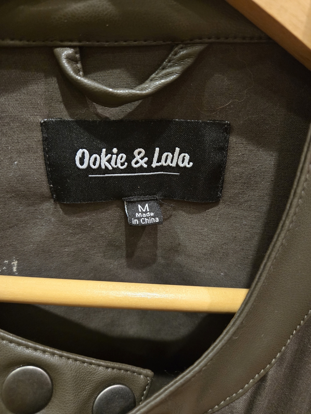 Ooh La La Olive Green Women's Moto Jacket - Picture 2 of 5